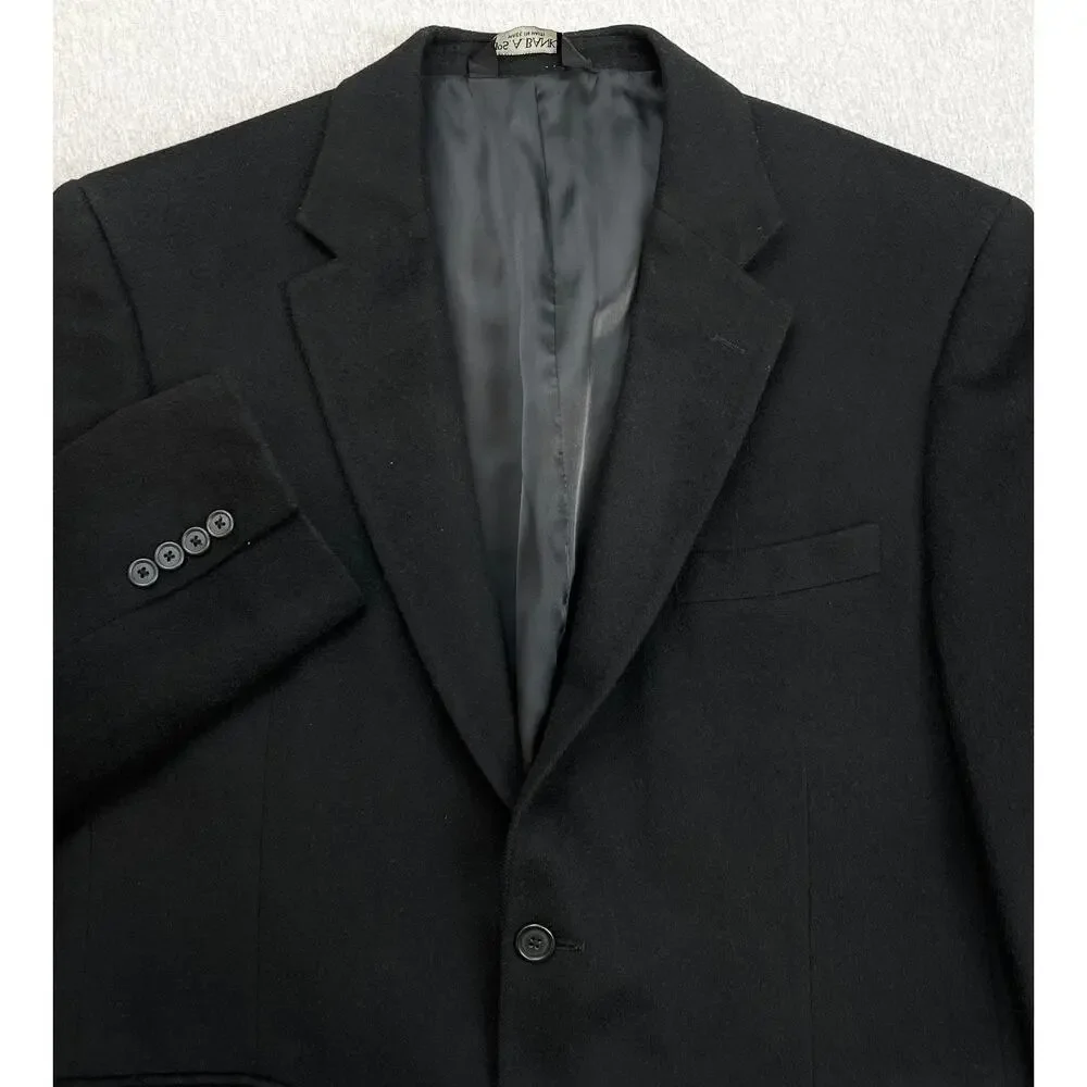 Jos A Bank Blazer Mens 42R Black 100% Camel Hair Single Breasted 2-Button Jacket